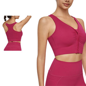 Sujetador deportivo sin costuras de alta calidad, patrón sólido, corte automático, secado rápido, transpirable, ropa atlética de talla grande disponible - Product Image 3