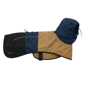 Manteau de pluie bleu, or et noir pour chien, imperméable, à capuche, léger, coupe-vent, pour chiens de taille moyenne et grande, pour l'extérieur - Product Image 4