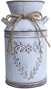 Poudre blanche de bidon de lait de fer de conception populaire enduite de métal fini de rouille Logo personnalisé accessoires décoratifs pour la maison - Product Image 6