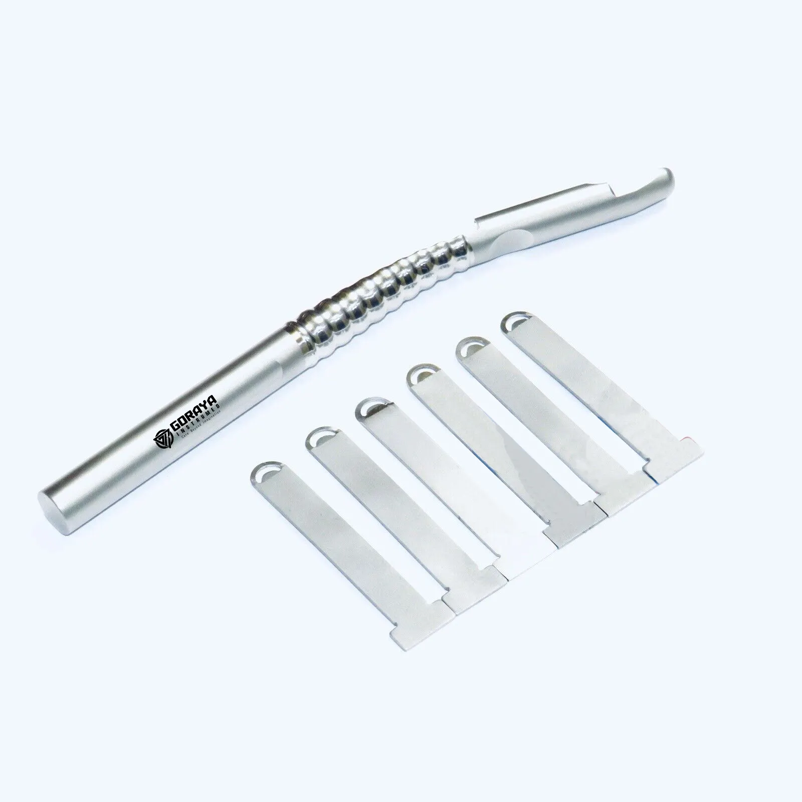 HOT SALE GORAYA GERMAN Bone Scraper CVD Implant Hand Held Bone Grafting Dental Instruments 6 pcs Blades ISO CE APPROVED