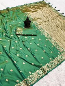 Attrayant Banarsi Soie Avec Zari Tissage Saree Femme Fabricant De Mode De Surat Au Taux Le Plus Bas - Product Image 3