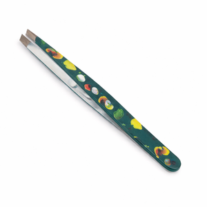 Pinzas de Cejas Profesionales de Primera Calidad con Mango Impreso a Color, Pinzas de Acero Inoxidable Inclinadas de Precisión para el Cuidado de las Cejas - Product Image 1