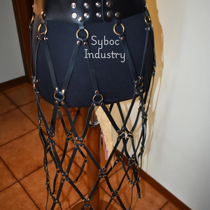 Jupe en cuir pour femmes Nouveau style frange Jupe longue à pampilles en cuir véritable grande taille pour dames - Product Image 3