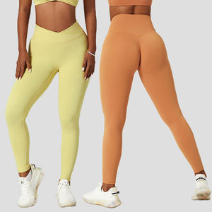 Femmes taille haute pêche hanches corps façonnage Fitness Leggings sans couture cravate-teinture Yoga Leggings avec taille élastique fabriqué au Pakistan - Product Image 2