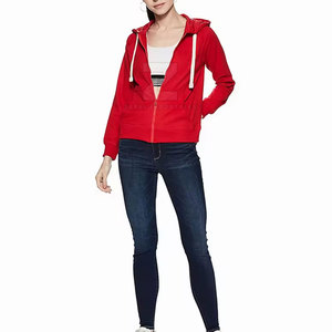 เสื้อฮู้ดมีซิปสำหรับผู้หญิงเสื้อผ้าลำลองระบายอากาศได้ดีมี100% โลโก้ด้านหน้าทำจากผ้าฝ้าย - Product Image 4