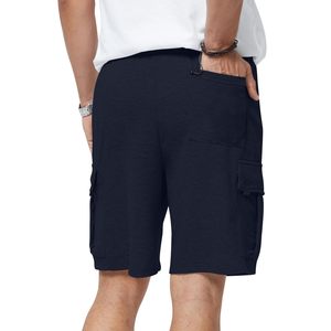 Pantalones cortos Cargo largos de longitud media para hombre, pantalones cortos de trabajo ligeros y duraderos, cintura elástica de algodón, ajuste holgado con múltiples bolsillos - Product Image 5