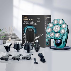 Tondeuse Électrique Rechargeable Sans Fil 6-en-1 Améliorée, Étanche (Utilisation Humide/Sèche) pour Hommes Chauves, Kit de Toilettage Corporel IPX7 - Product Image 1