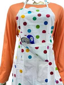 Venta al por mayor de tallas personalizadas, estilos de algodón impreso, lino, sin mangas, uso doméstico, tipo de cintura, logotipo, fabricado en la India, delantales impresos - Product Image 5