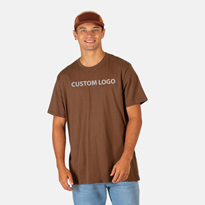 T-shirt simple imprimé surdimensionné personnalisé 300gsm avec logo personnalisé pour hommes-Tissu doux, n'importe quel logo - Product Image 1