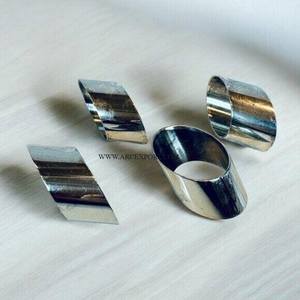 Leaf Design Metal Metal Napkin Ring for Home Dining <b>Table</b> Wedding & Special <b>Occasion</b> Decor Modern Luxury Style Ring Supplies - Product Image 2