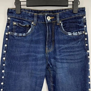 Jeans Holgados con Pedrería, Estilo Urbano, Pierna Ancha, con Detalles de Cristales de Colores, Estilo Casual y Moderno para Mujer - Product Image 2