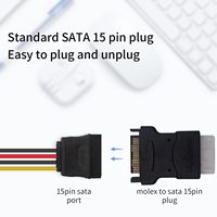 Adaptador SATA macho a Molex hembra, conector adaptador hembra IDE de 15 pines SATA macho a 4 pines se aplica al conector para discos duros
