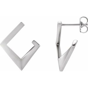 Pendientes de Aro Geométricos Delanteros y Traseros, Estilo Religioso de Moda, Chapados en Oro Rodio, con Perlas, Diamantes, Circonitas y Oro Rosa - Product Image 1