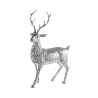 Table décorative métal Lions Sculpture argent fini aluminium papier poids ornement noël décoration de la maison Sculpture Figure