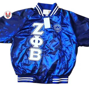 Chaqueta Bomber Premium Zeta Phi Beta con cuello acanalado y ajuste cómodo Chaqueta Bomber clásica Zeta Phi Beta - Product Image 1