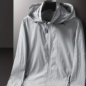 Chaqueta de protección solar con bolsillo y cremallera para hombre, abrigo deportivo de invierno a prueba de viento para correr al aire libre, vacaciones en la playa - Product Image 6