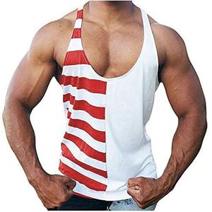 Custom OEM Men's Back <b>Tank</b> <b>Top</b> <b>Stripe</b> Cotton Stringer Gym Fitness Singlet Workout Muscle Bodybuilding Men's Printed <b>Tank</b> <b>Top</b> - Product Image 1