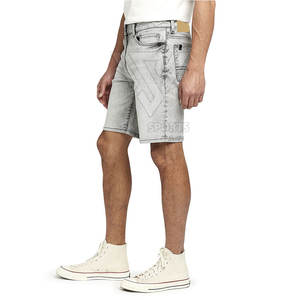 Meilleures ventes Short en jean taille moyenne pour hommes Vêtements d'entraînement en coton de haute qualité Usage décontracté Motif solide Offre Spéciale - Product Image 5