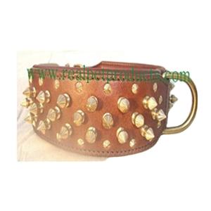 ปลอกคอสุนัขหนังแท้ลายสัตว์ทำด้วยมือเป็นมิตรต่อสิ่งแวดล้อมคอเสื้อหนัง100% ทันสมัยทันสมัย - Product Image 1