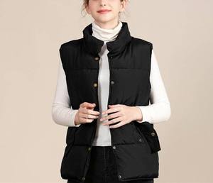 Nuevo diseño de moda para mujer de talla grande con cuello levantado, chaleco acolchado de manga larga, chaqueta transpirable Reversible, impermeable y ecológico - Product Image 1