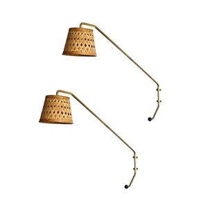 Lustre en rotin et fer de style vintage, fait main, personnalisable, lampe LED pour sol et mur, pour restaurant, bar, salle à manger - Product Image 3