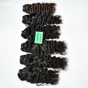 Vente en gros d'extensions de cheveux humains indiens vierges 100% naturels cuticules ondulées alignées traitement chimique aucun faisceaux de cheveux - Product Image 6