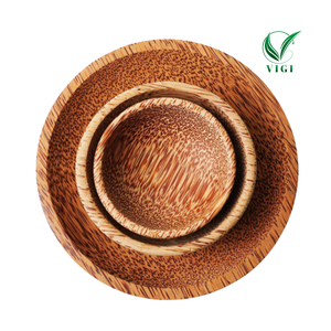 Tazón de madera de coco natural para decoración de cocina rústica de granja - Product Image 5