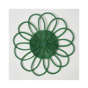 Handmade Round <b>Rattan</b> Charger Plate Floral Round <b>Placemats</b> Natural <b>Rattan</b> <b>Placemats</b> for Dining Wholesale - Product Image 5