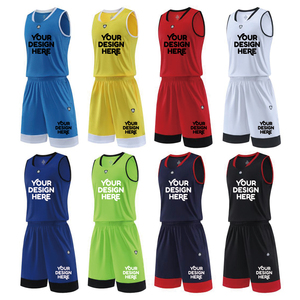 ชุดกีฬาบาสเก็ตบอลผู้ชาย คอวี ผ้าโพลีเอสเตอร์ 100% น้ำหนัก 160 กรัม ไซส์ L-6XL พร้อมปักชื่อและหมายเลขทีมตามสั่ง สำหรับฤดูร้อน - Product Image 2
