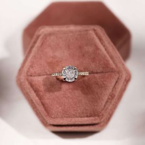 IGI Certified Lab Grown Rose Cut Diamond Promise Proposal Rings for Women Made in 925 Sterling Silver - Product Image 6