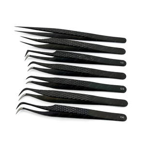 แหนบแยกขนตามืออาชีพสำหรับแฟนตะขอจำนวนมากแหนบปลายแหลมที่จับเพชรแบบละเอียด - Product Image 3