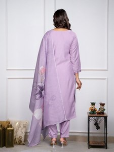 NOUVEAU SALWAR KAMEEZ DE CÉRÉMONIE, DESIGNER, LÉGER, SÉCHAGE RAPIDE, COULEUR VIOLETTE - Product Image 5