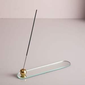 Porte-encens suspendu en laiton haut et fin, support vertical minimaliste pour bâtonnets d'agarbatti avec base ronde, brûleur d'arômes, accessoire de décoration intérieure - Product Image 2