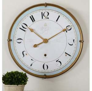 Reloj de pared de metal redondo de estilo vintage de latón AK en latón acabado a precio mayorista para decoración interior de pared - Product Image 1