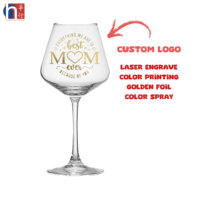 Verre à vin de retraite en cristal sans plomb de luxe personnalisé en gros, avec boîte cadeau, capacité 170/185/200 ml, design moderne fait main pour
