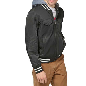 เสื้อแจ็กเก็ตเบสบอลสำหรับผู้ชายเสื้อแจ็กเก็ตเบสบอลวิทยาลัยดีไซน์โลโก้แบบลำลองแนวสตรีท OEM ตามสั่ง - Product Image 4