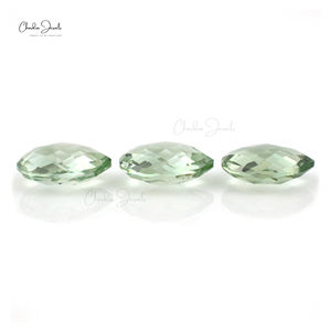 Compra a granel 12X10MM pera Briolette corte verde amatista piedra preciosa de alta calidad DIY hacer joyería Semi piedra amatista precio al por mayor - Product Image 3