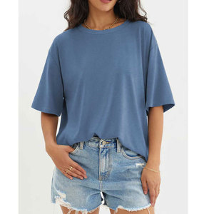 T-shirts pour femmes fabriqués au Pakistan, best-sellers, nouvelle mode, motif uni, col rond, respirant, manches courtes, légers - Product Image 1