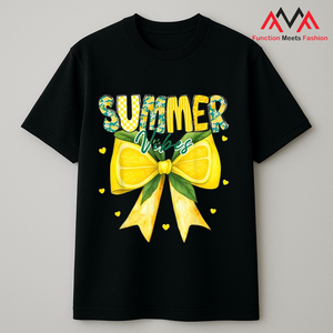 เสื้อยืดลำลองแขนสั้นด้านหน้าผ้าฝ้ายสีดำพิมพ์ลายสำหรับทุกเพศ - Product Image 6