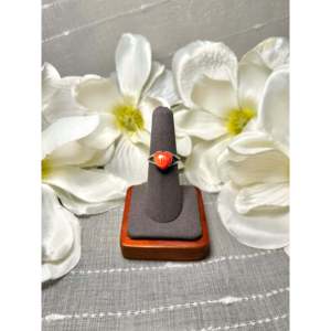 Navajo Handmade <b>Statement</b> <b>Ring</b> Spiny Oyster & Platinum with Natural Coral & Turquoise Size 6.75 Everyday Wear - Product Image 1