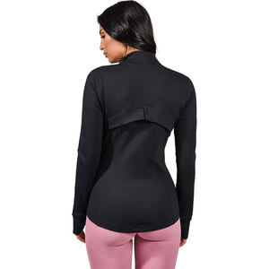 Soft <b>Workout</b> <b>Jacket</b> Women Full Zip Lightweight Top Stretchy Yoga Athletic Wear Comfort Nylon Spandex Blend - Product Image 3