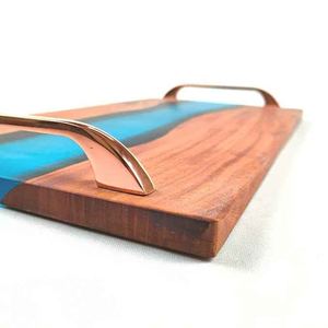 Plateau de service en résine en bois rustique parfait pour la salle à manger et plateau de service Plateau en résine et en bois de haute qualité Utiliser Restaurants Hôtel - Product Image 6