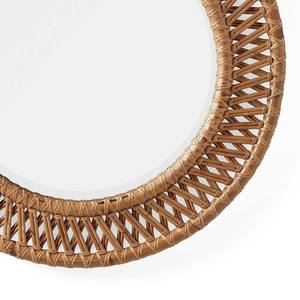 Espejo Redondo de Pared de Ratán, Marco de Mimbre Hecho a Mano, Decoración Bohemia para el Hogar, Espejo Colgante de Ratán Natural para Sala de Estar, Dormitorio, Baño - Product Image 3