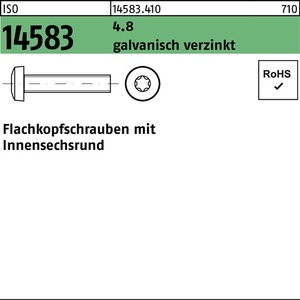<b>Flat</b> Head <b>Screw</b> ISO 14583 ISR M6x25 4.8 200 Pcs Pack - Product Image 1