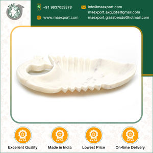 Nouveau plateau de bibelots en marbre blanc au design élégant de Wester de qualité supérieure avec logo personnalisé de l'Inde - Product Image 2