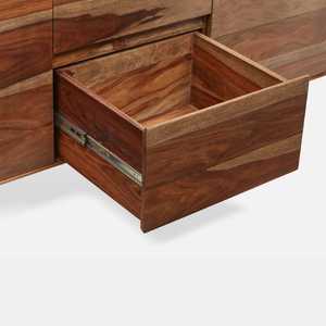 Aparador ancho con puertas de madera maciza y cajones para sala de estar - Product Image 5