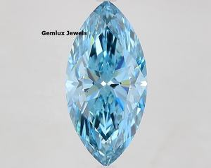 Diamant de laboratoire de 7,5 carats, taille marquise, certifié IGI, coupe fantaisie, bleu vif, diamant de laboratoire en vrac, clarté VS, pour bague - Product Image 1