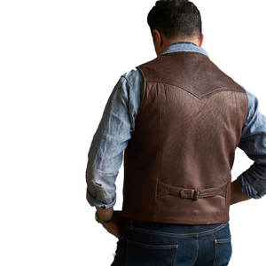 Chaleco de moto ligero de alta calidad para hombre, logotipo personalizado, cuero auténtico para invierno, precio bajo - Product Image 4