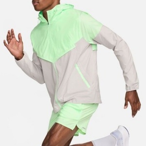 Veste à capuche coupe-vent respirante et légère pour la randonnée, vêtements de sport actifs en patchwork - Product Image 2