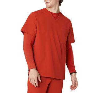 Under Scrubs Shirts Breathable Round Neck <b>Long</b> <b>Sleeve</b> T Shirts Scrub Uniforms Slim Fit Nurse <b>Undershirt</b> Scrub Set For Men - Product Image 1